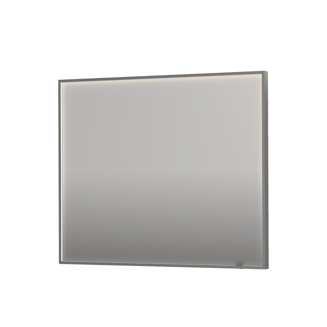 Billede af SP19 rektangulært spejl i ramme med direkte LED-belysning i børstet rustfri stål - 100x4x80