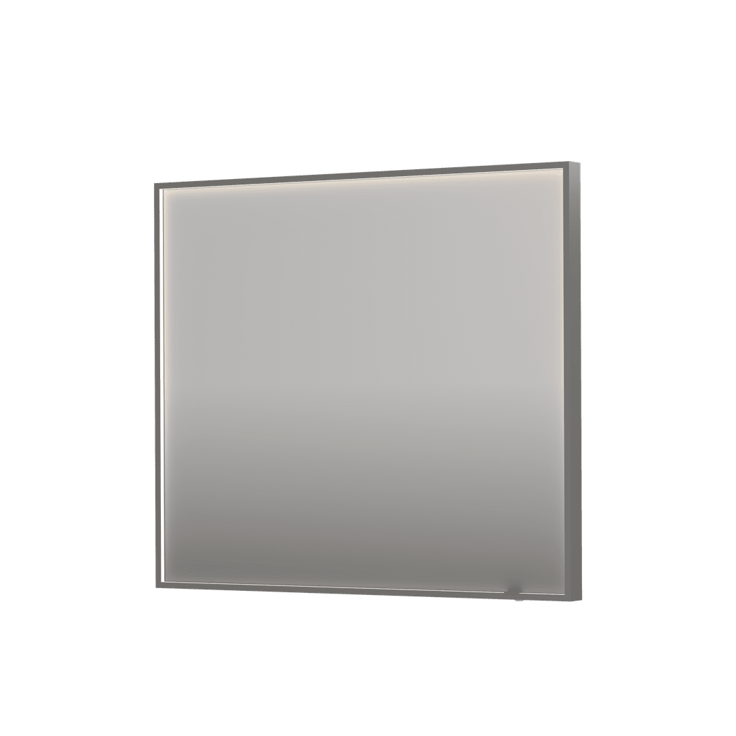 Billede af SP19 rektangulært spejl i ramme med direkte LED-belysning i børstet rustfri stål - 90x4x80