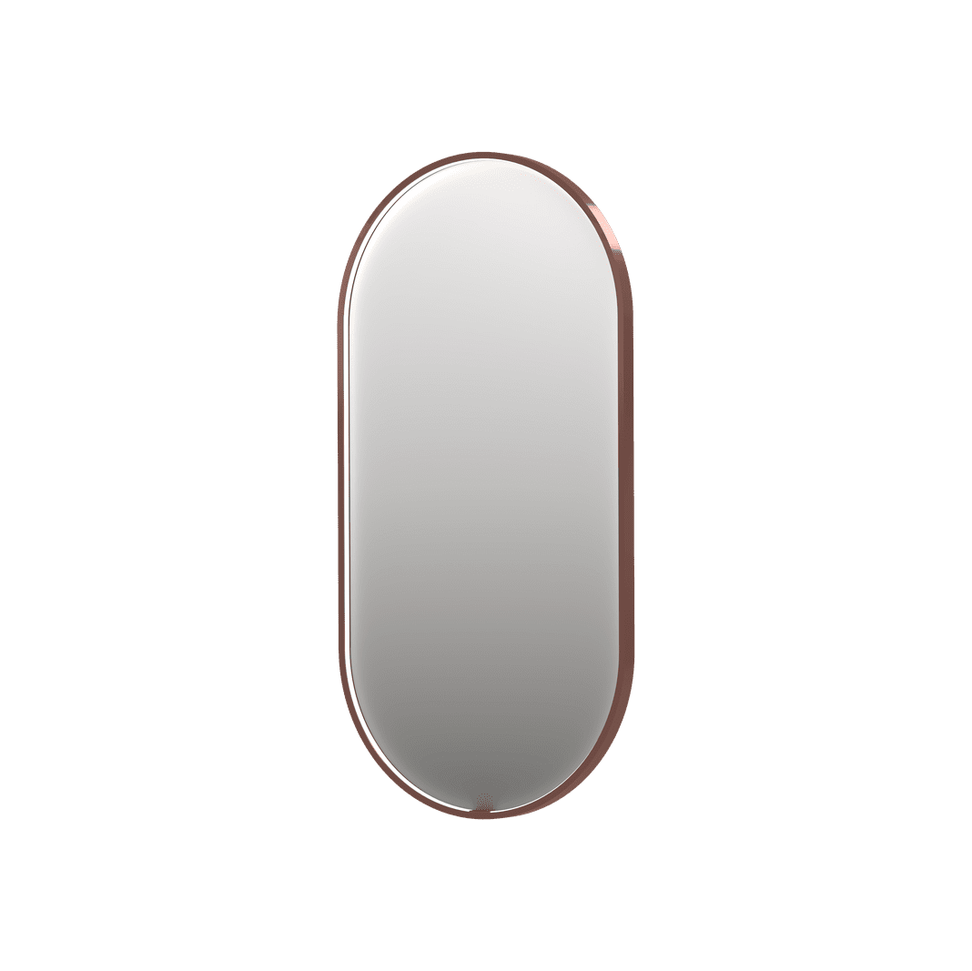 Billede af SP28 ovalt spejl med direkte LED i børstet kobber - 40x4x80