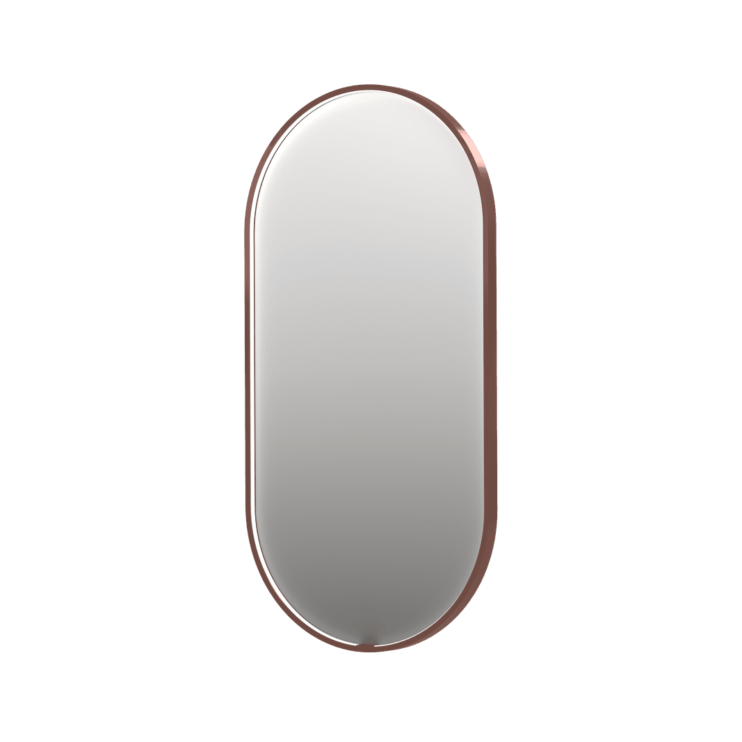Billede af SP28 ovalt spejl med direkte LED i børstet kobber - 50x4x100