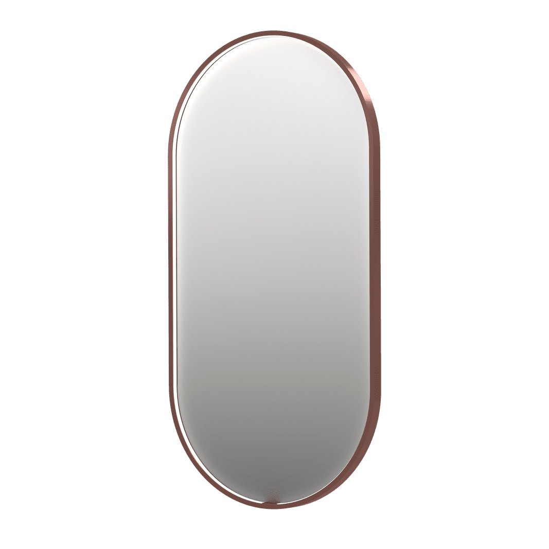 Billede af SP28 ovalt spejl med direkte LED i børstet kobber - 60x4x120