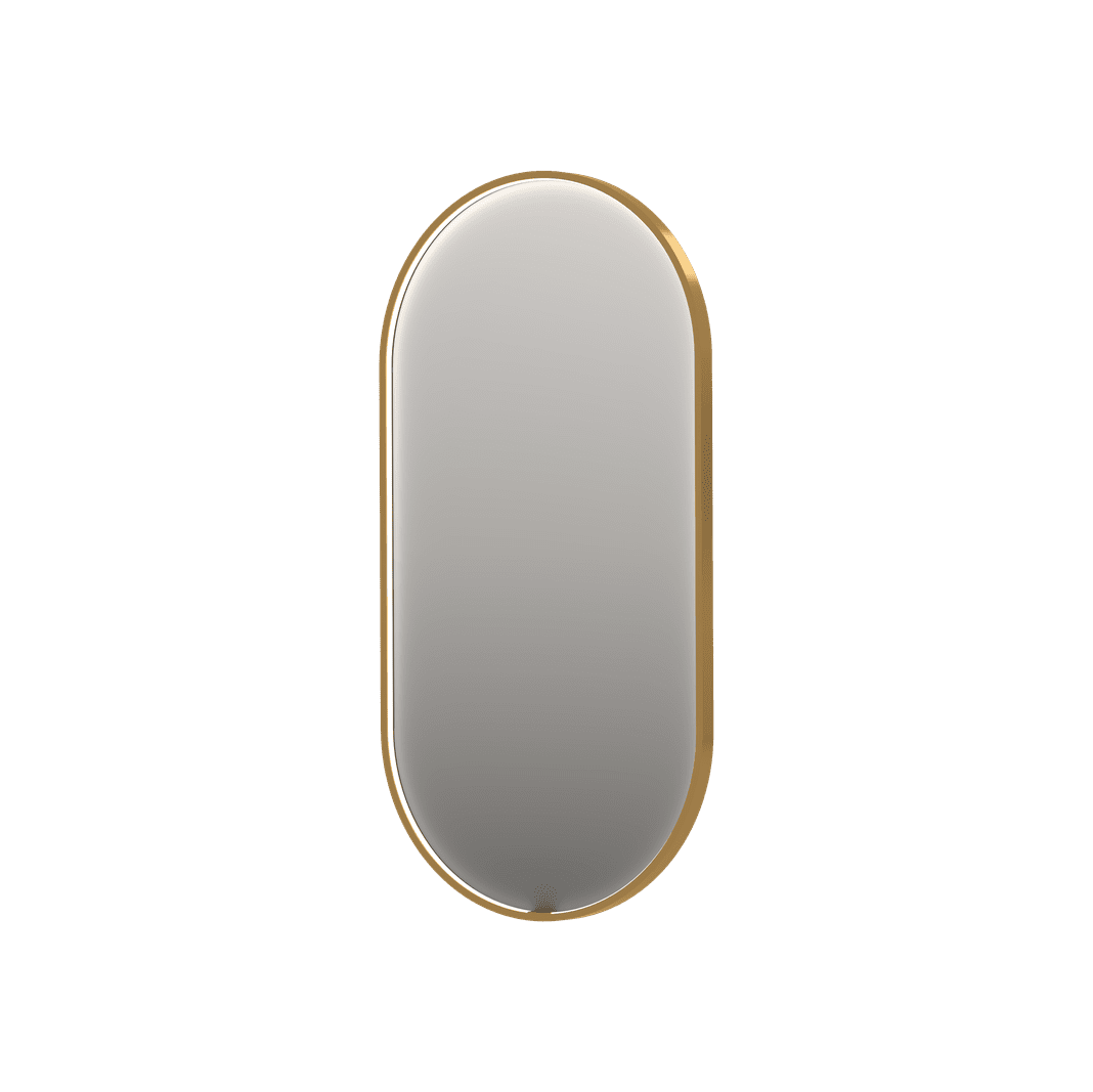 Billede af SP28 ovalt spejl med direkte LED i børstet mat guld - 40x4x80