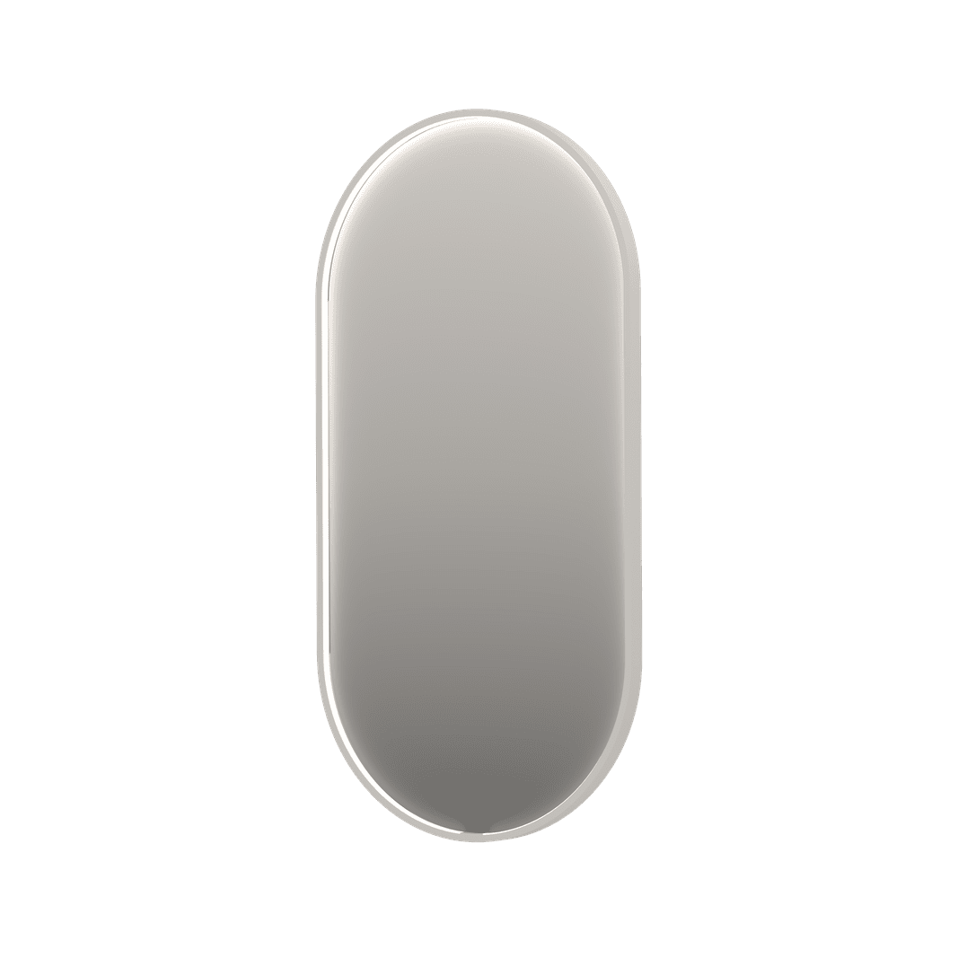 Billede af SP28 ovalt spejl med direkte LED i mathvid - 50x4x100