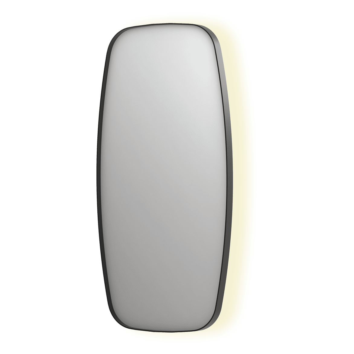 Billede af SP30 superellipse spejl med indirekte LED i børstet metal sort - 100x4x100
