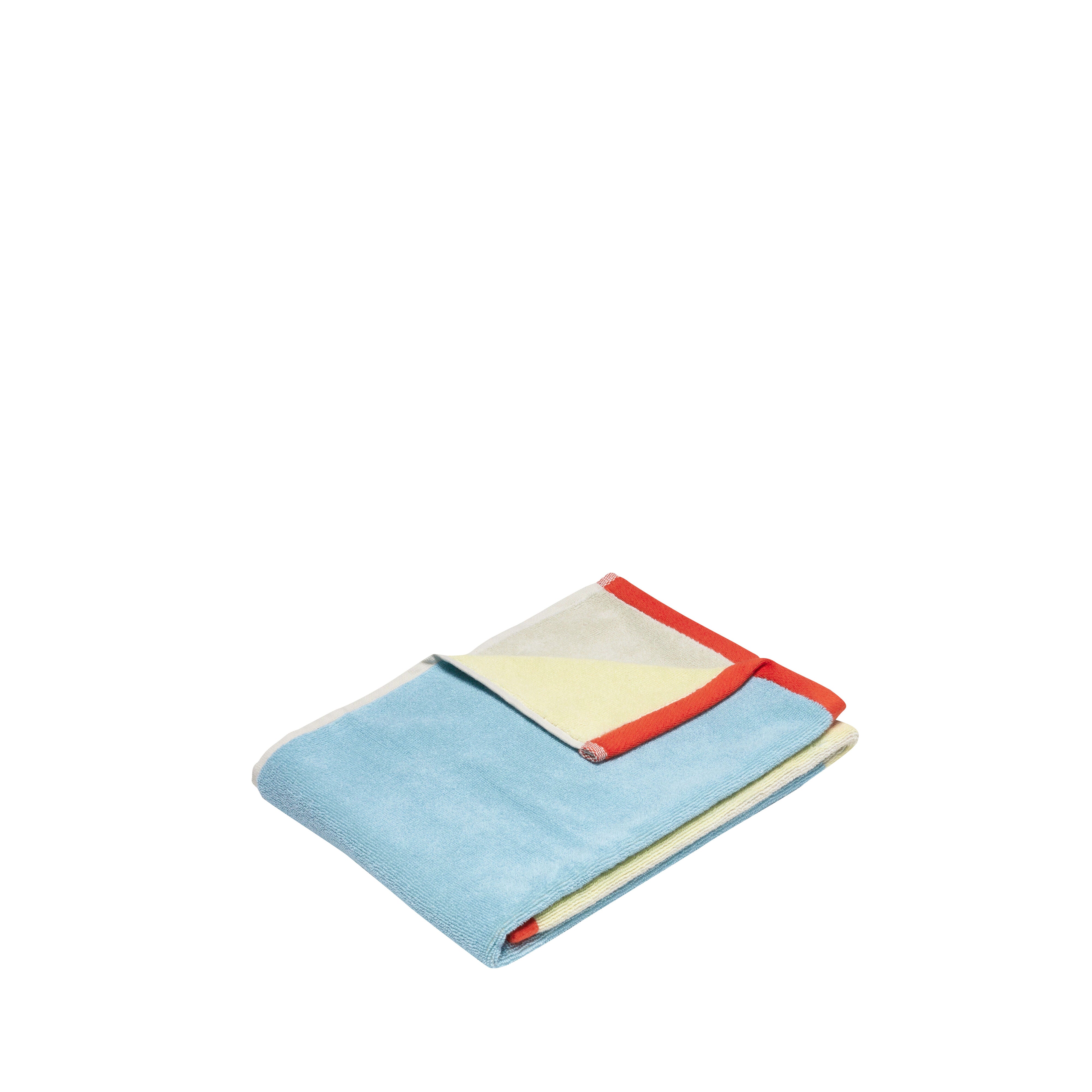 Se Hübsch Block Håndklæde Small - lyseblå/flerfarvet hos Bad&Design