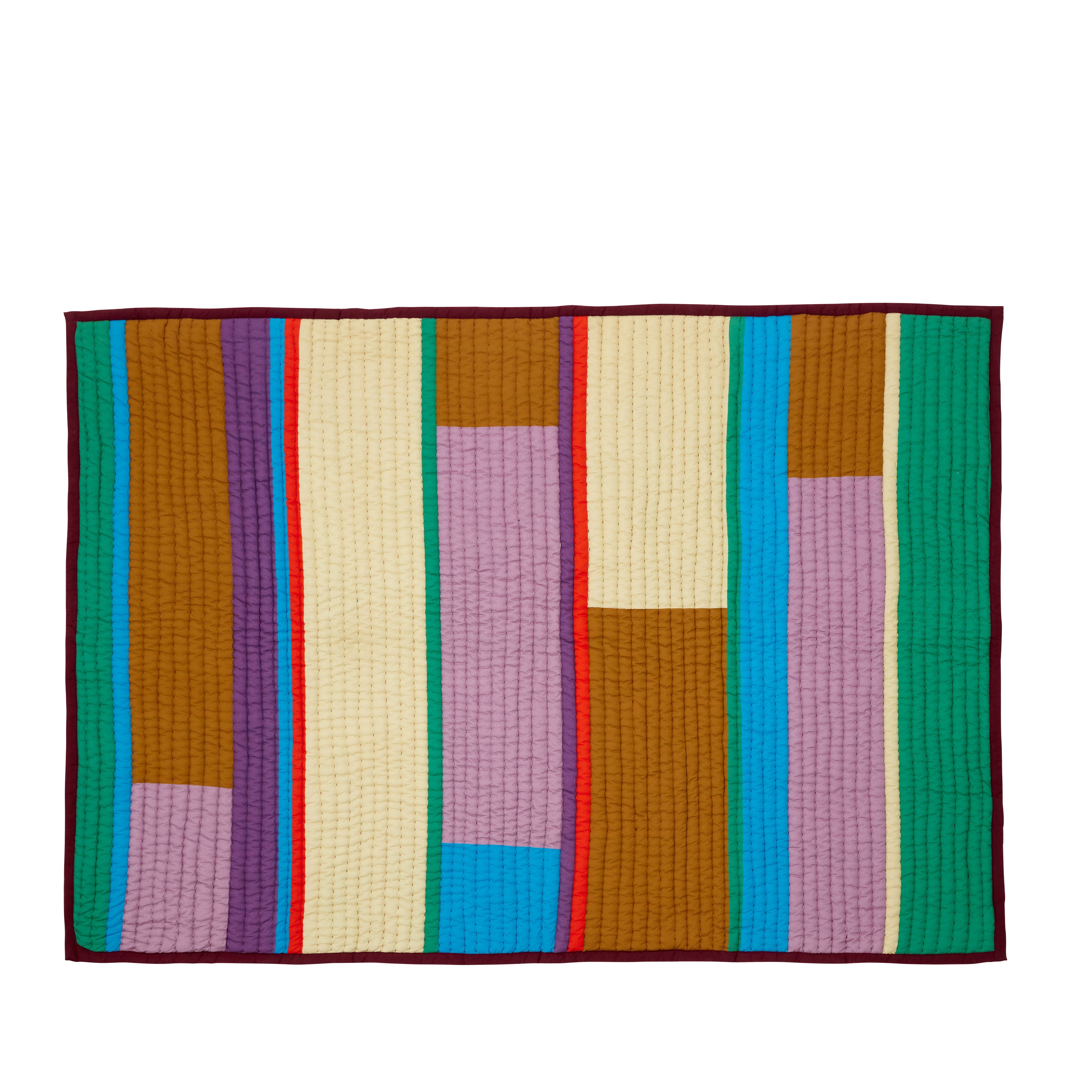 Billede af Hübsch Pavilion Plaid Block - 140x200cm - lilla/flerfarvet