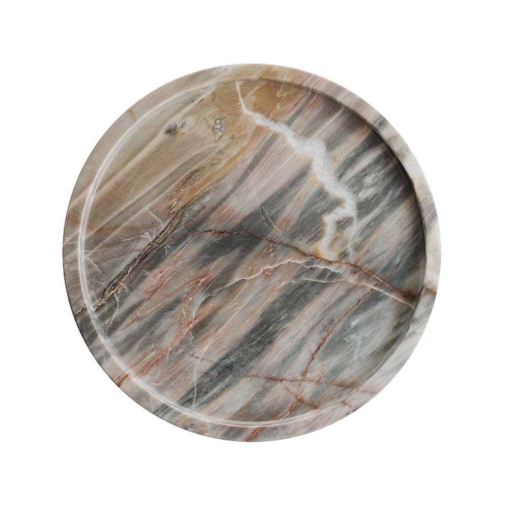 Billede af MOUD Home MARBI bakke Dia.: 22 cm - brun marmor
