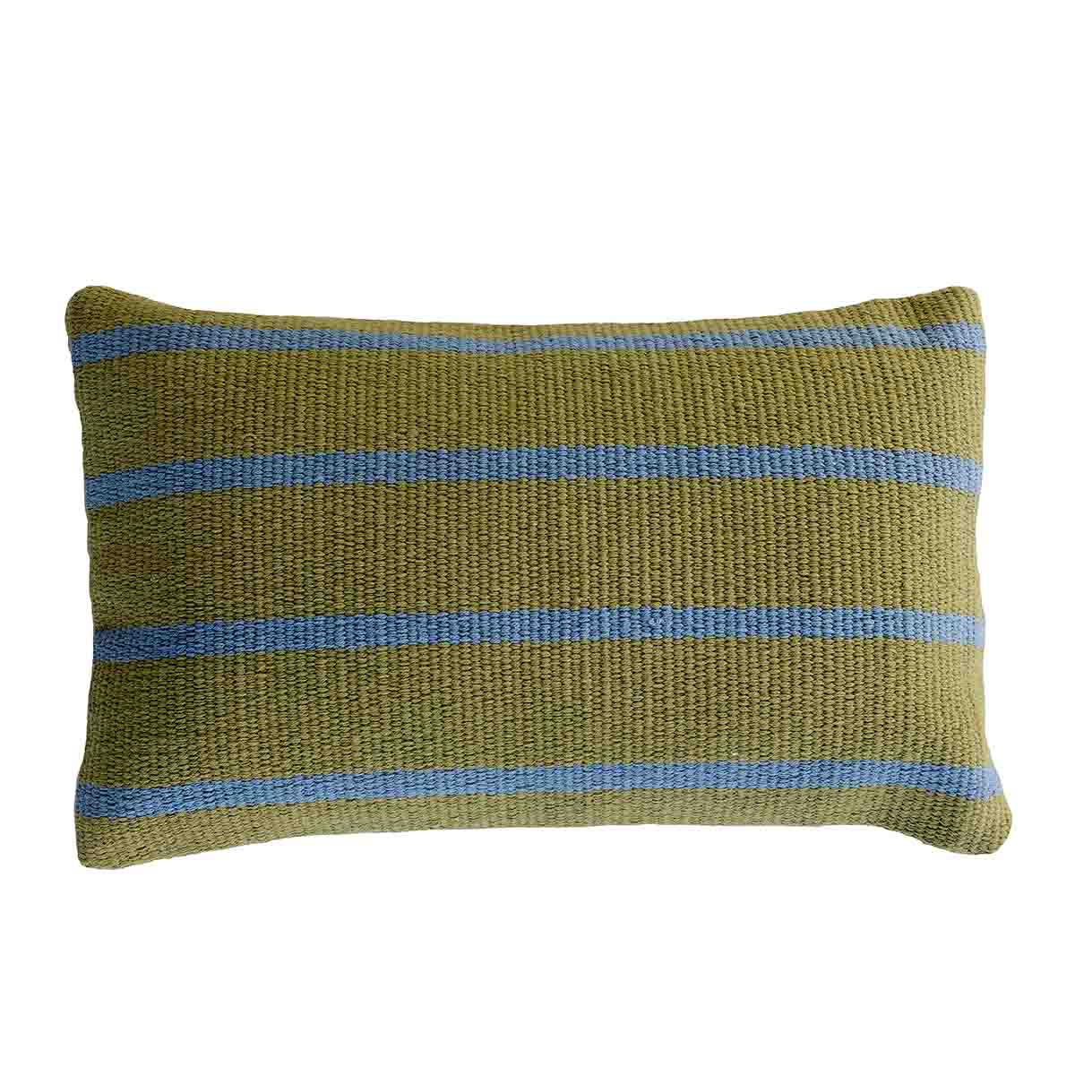 Billede af MOUD Home STRIPE pudebetræk 38x58 cm - olive/blå