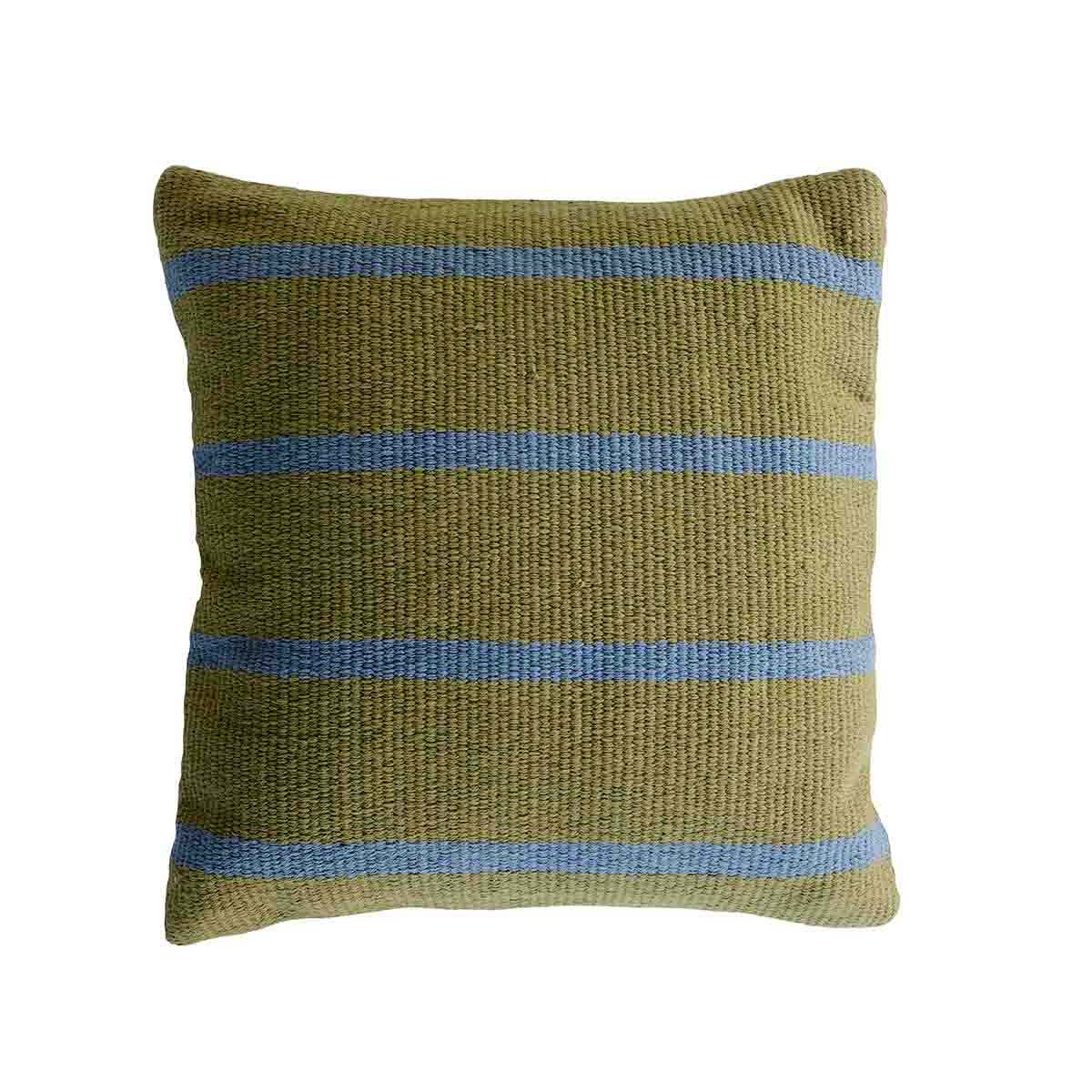 Se MOUD Home STRIPE pudebetræk 48x48 cm - olive/blå hos Bad&Design