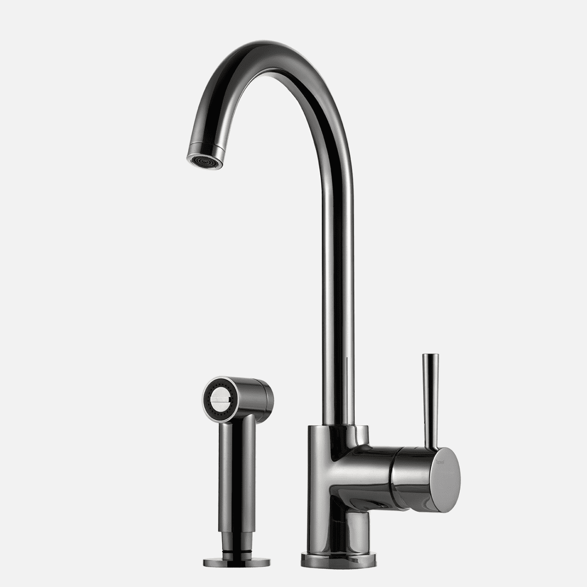 Billede af Tapwell EVO200 et-grebs køkkenarmatur m/håndbruser - black chrome