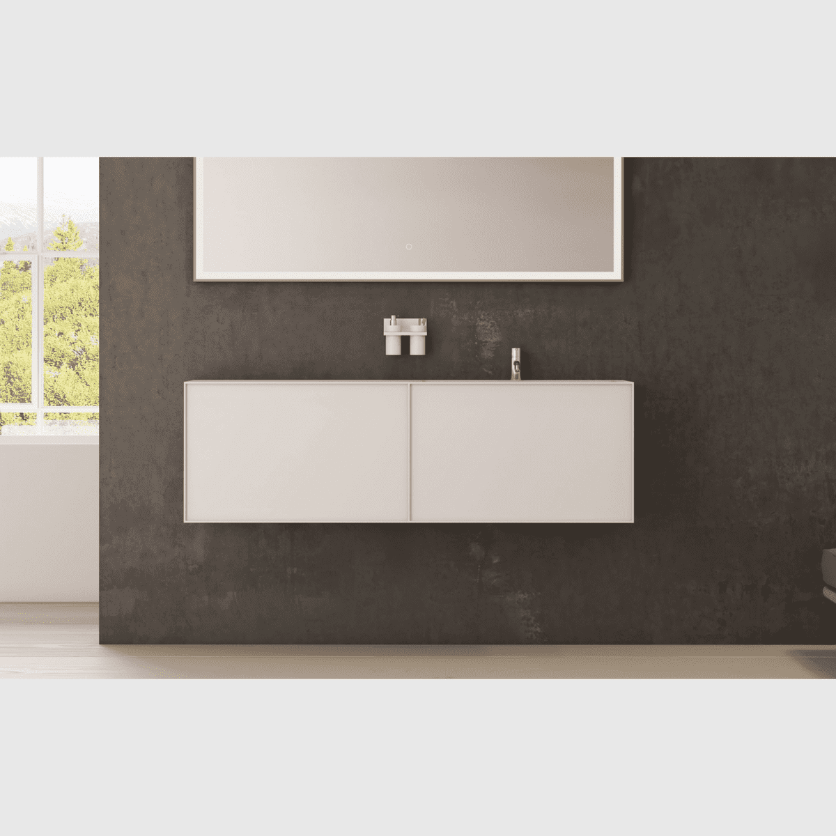 Se Copenhagen Bath Nexø 160 kabinet med højre vask - mat hvid hos Bad&Design
