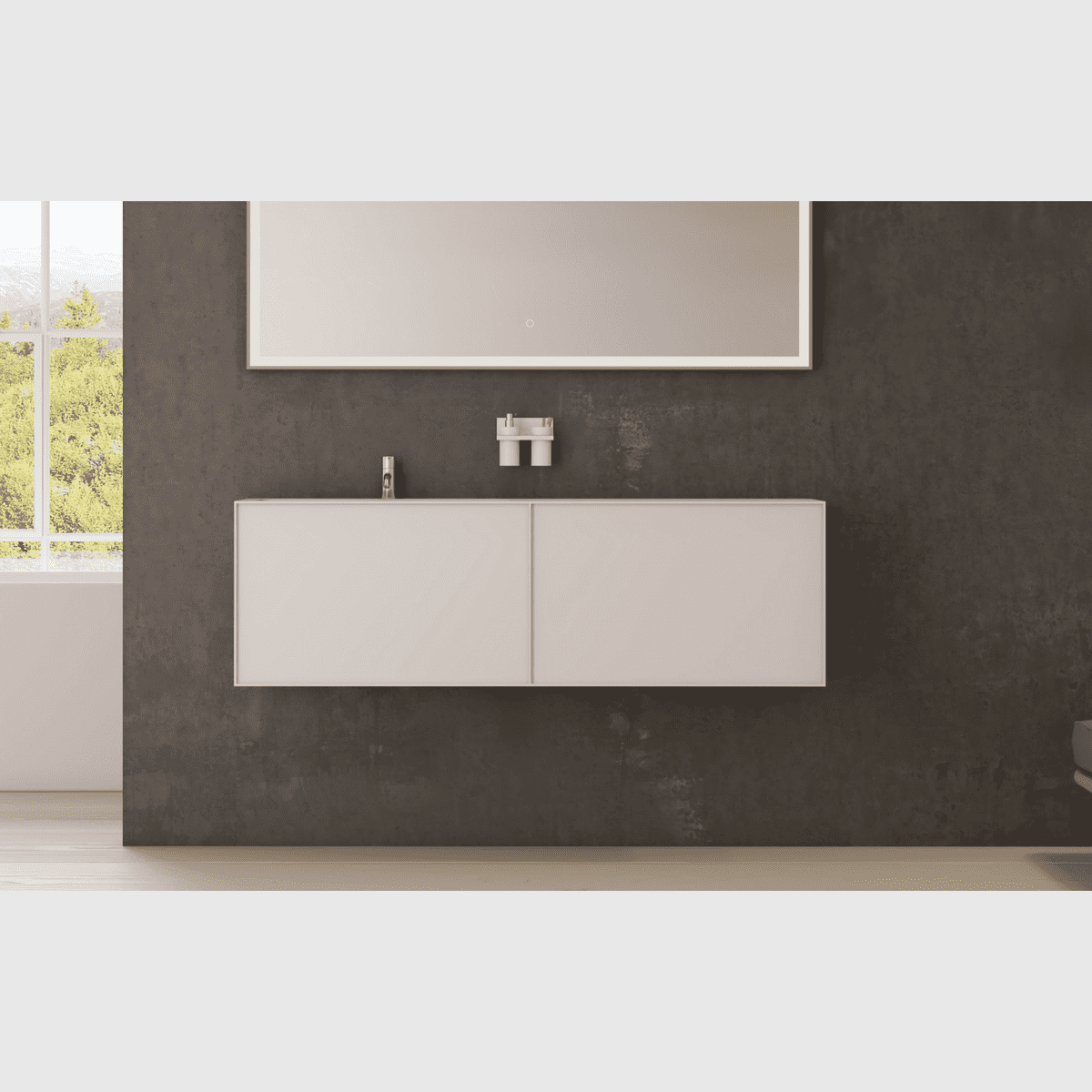 Se Copenhagen Bath Nexø 160 kabinet med venstre vask - mat hvid hos Bad&Design