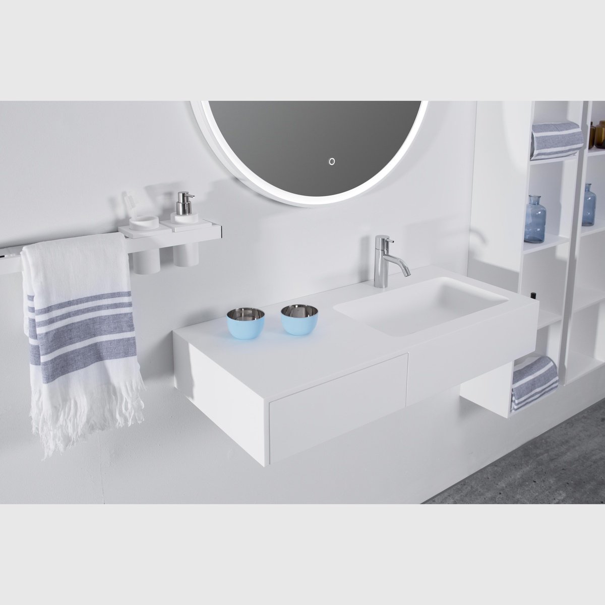Se Copenhagen Bath Siø håndvask, venstre - mat hvid hos Bad&Design