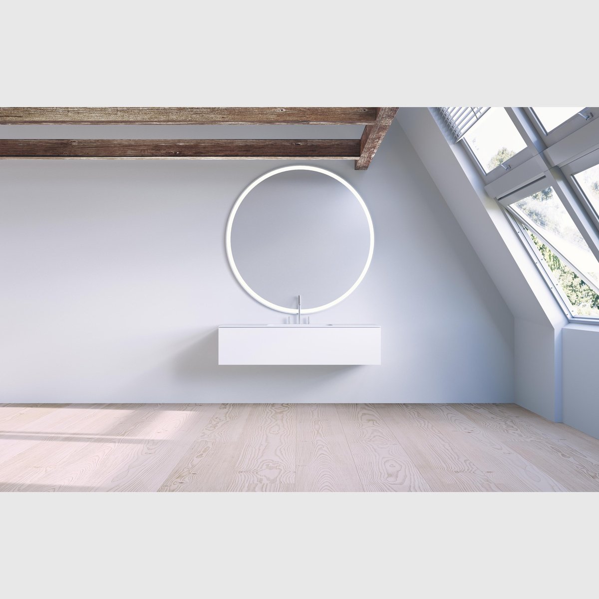 Se Copenhagen Bath SQ2 120 kabinet med center vask - mat hvid hos Bad&Design