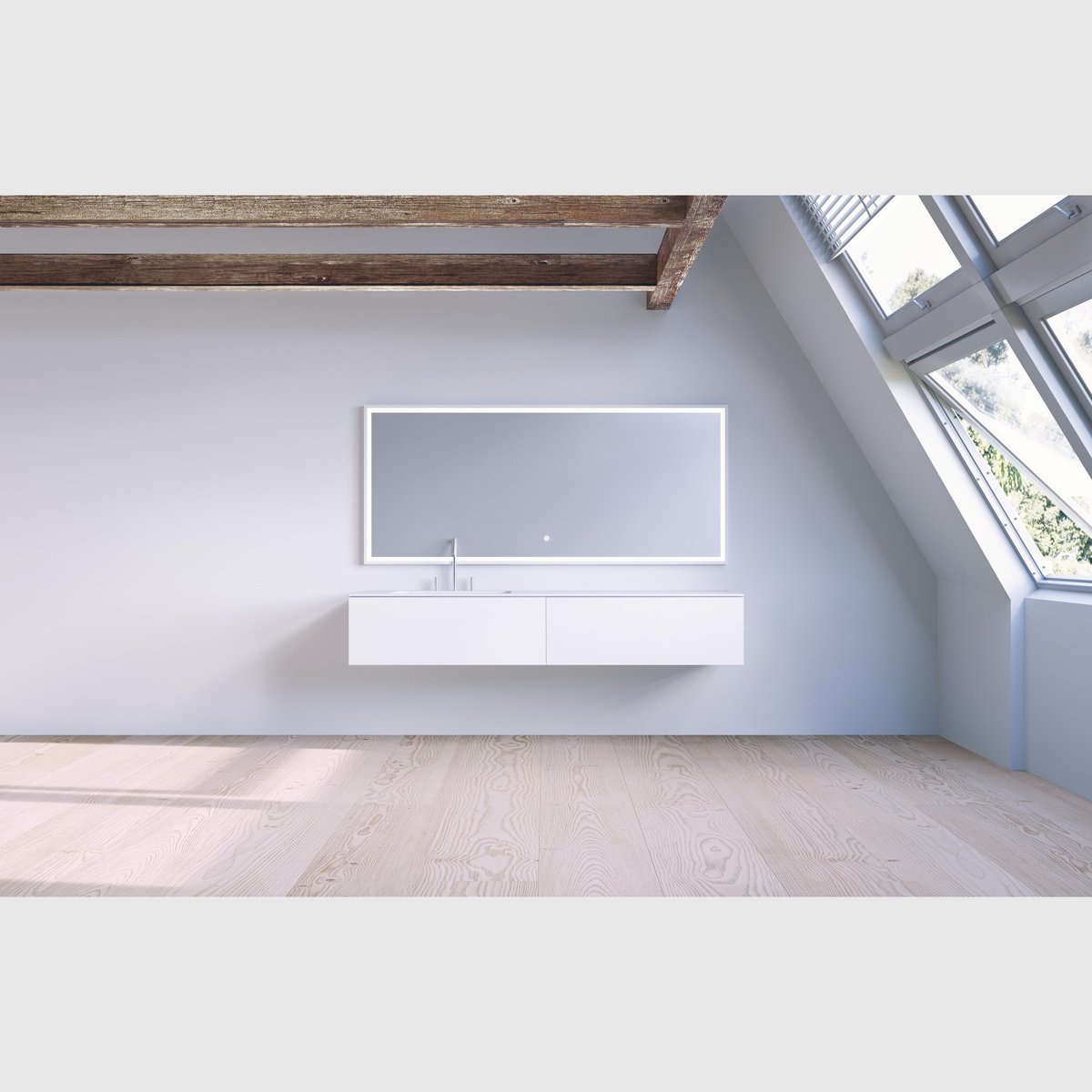Se Copenhagen Bath SQ2 160 dobbelt kabinet med venstre vask - mat hvid hos Bad&Design