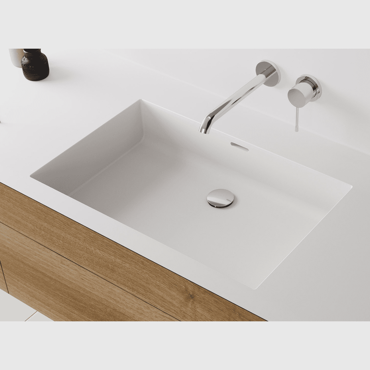 Se Corian bordplade med vask - Fontana FP50-30 - dybde 48cm hos Bad&Design