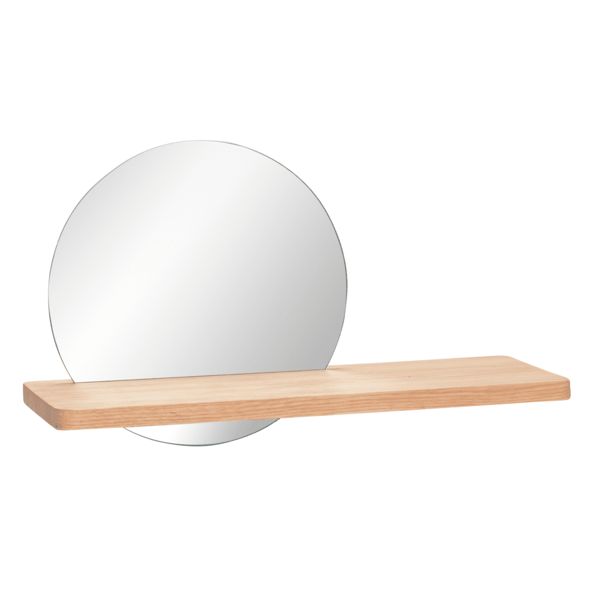 Se Hübsch Balance Mirror vægspejl med hylde - natur hos Bad&Design