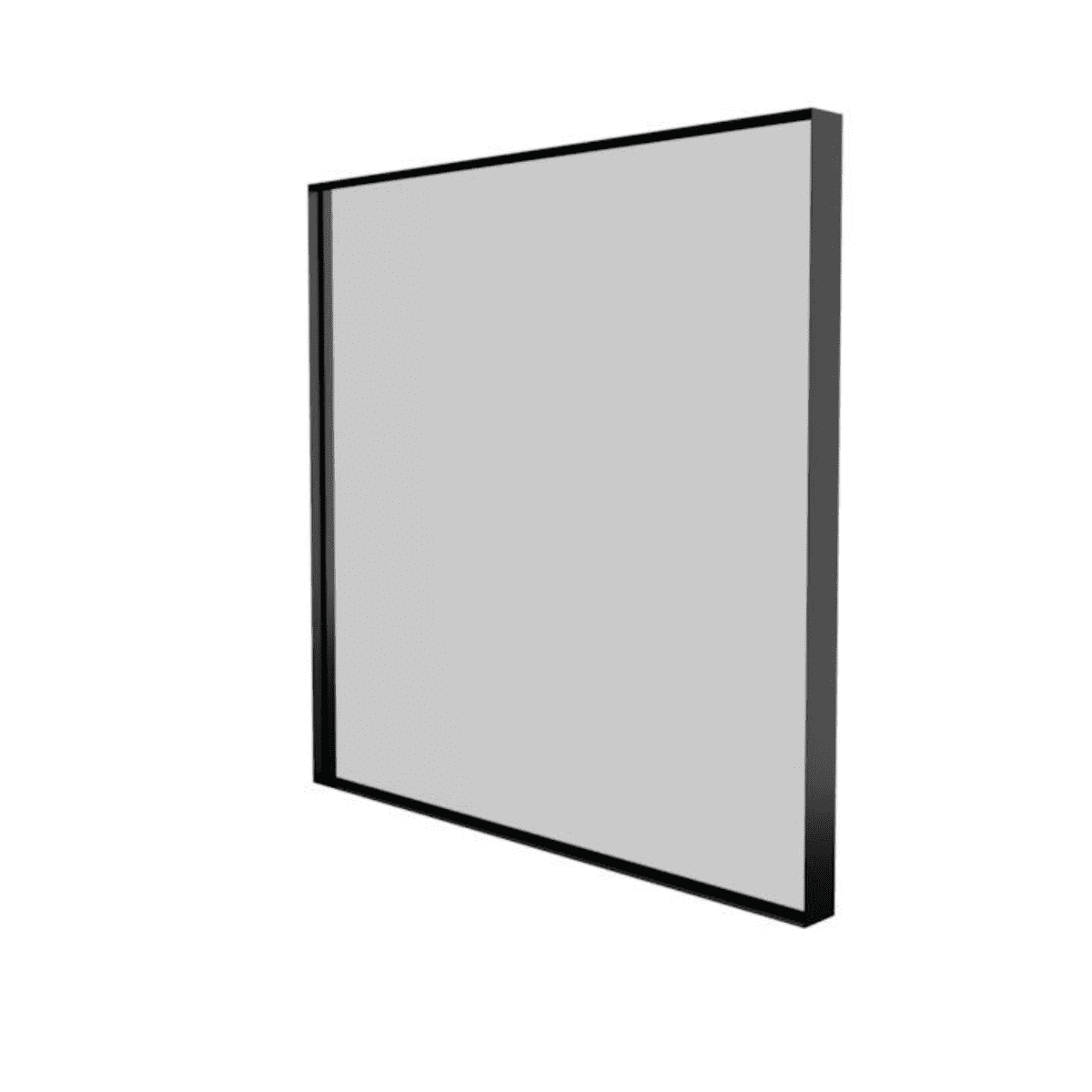 Se Sanibell Basicline spejl - 60x60cm - mat sort aluramme hos Bad&Design