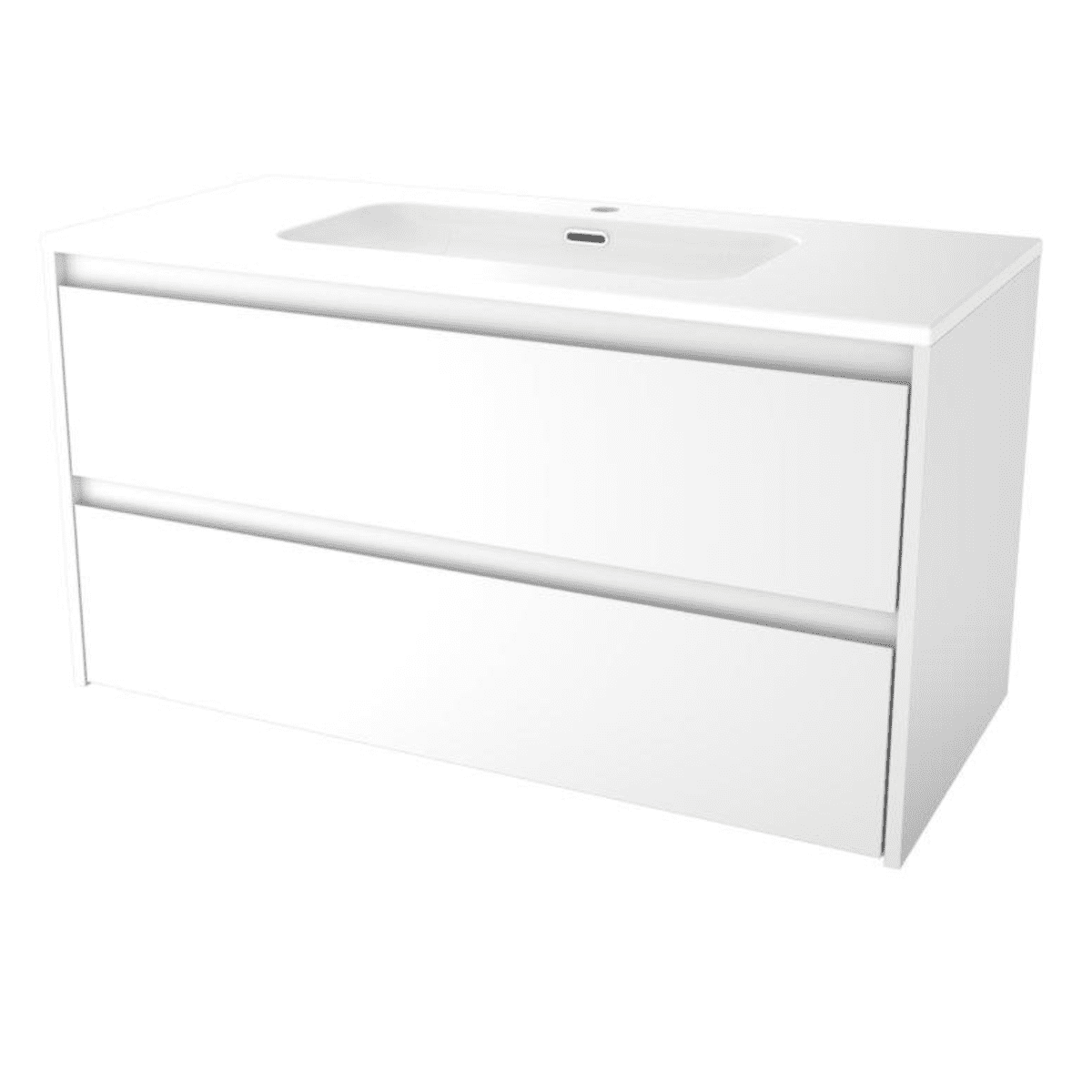 Billede af Sanibell Proline møbelpakke - 100x46cm - hvid højglans