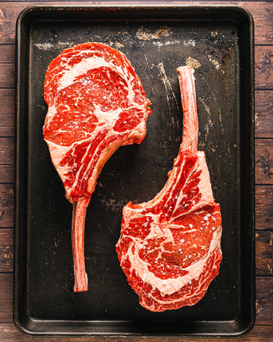 Two tomahawk steaks