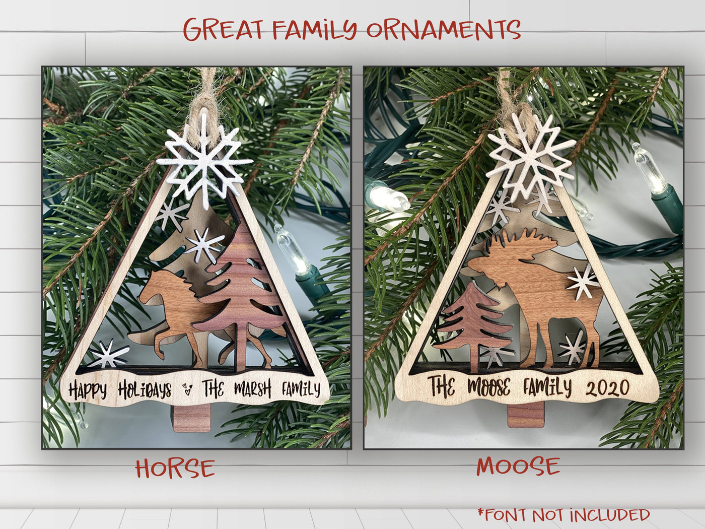 Download Ornaments Svg Laser Cut Files Animals At First Snow For Glowforge Welcome Home Custom