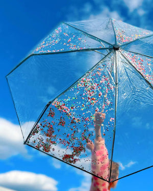 Essentials Confetti Clear Fashion Umbrella - Yes Doll Boutique  - Compact Clear Umbrella