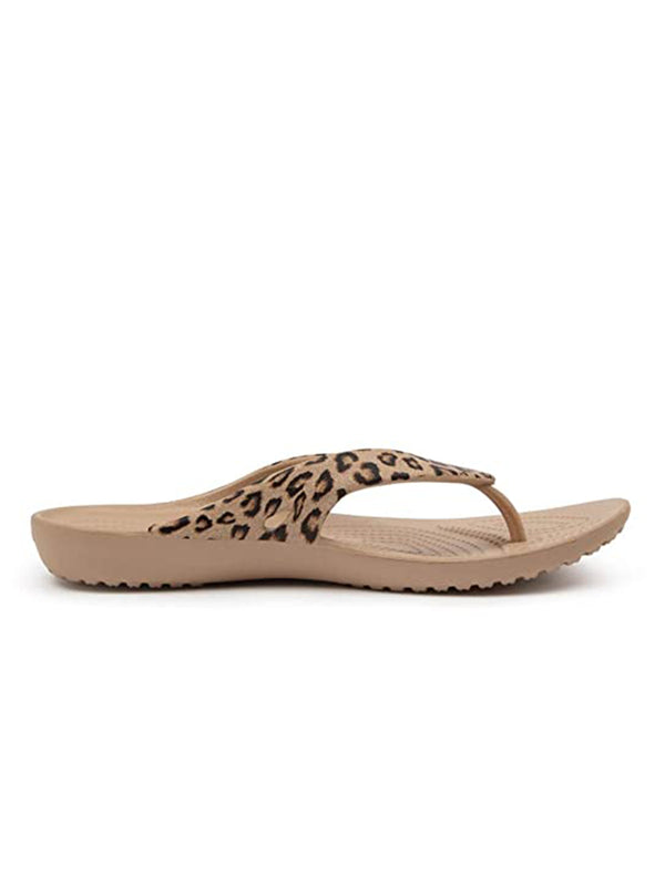 crocs kadee ii leopard flip thong sandals for ladies