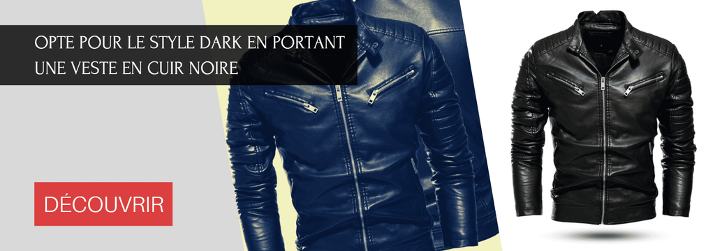 veste en cuir noire pour homme