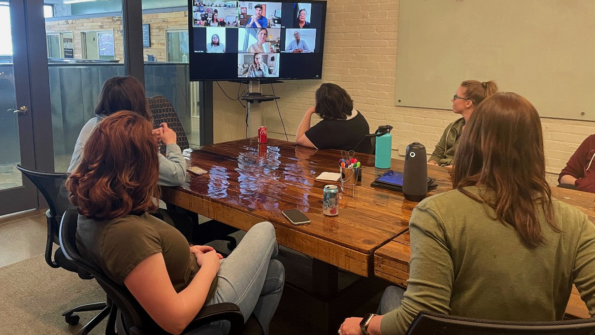 Women of GOEX on a video conference call