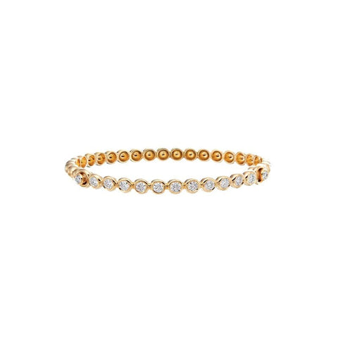 Yellow gold nutmeg bangle with diamonds