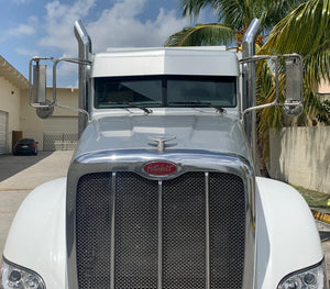 Peterbilt 300 Series Straight Visor Plain - A&A Stainless Steel