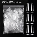 100/500pcs Fake Nail Artificial Press on Long Ballerina Clear/Natural/white with Box - clairebeautystore