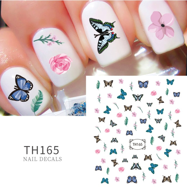 DIY Blue Butterfly Nail Art Sticker 1Sheet - ClaireBeautyStore