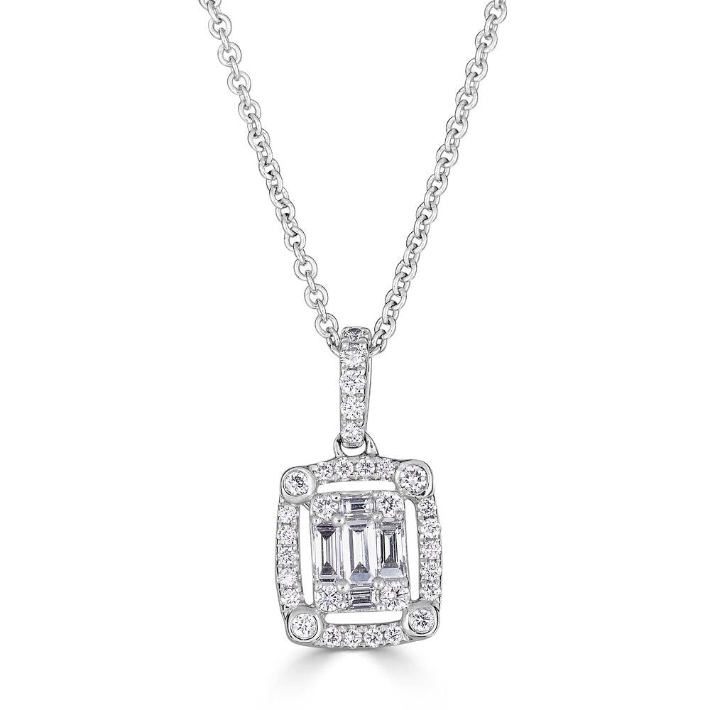 Aura© Round Illusion Set Diamond Pendant