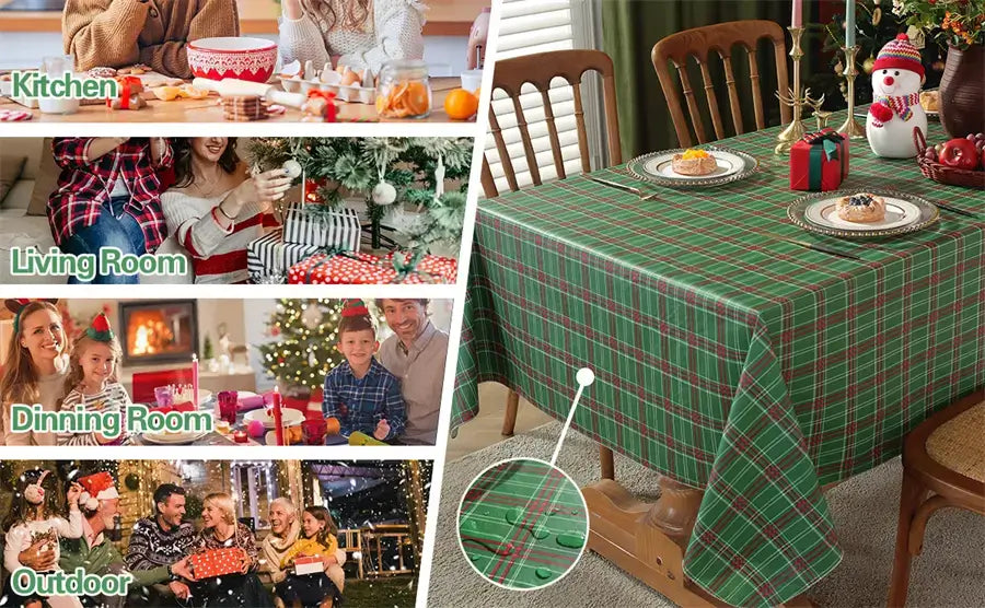 Christmas Vinyl Tablecloth with Flannel Backing 1
