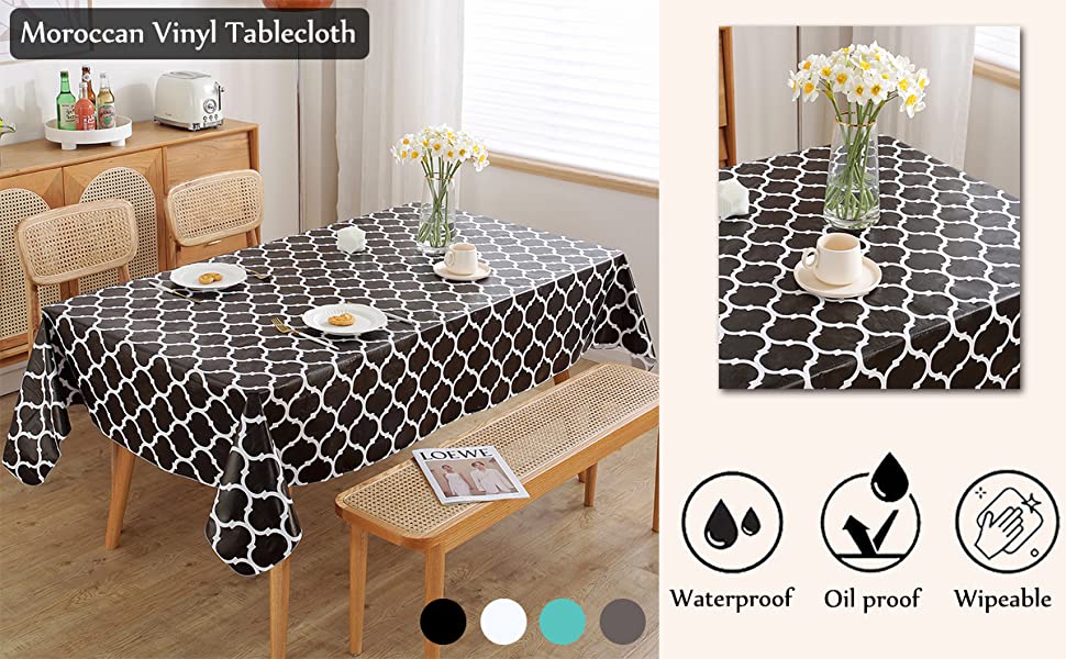 Sastybale Flannel Backed Vinyl Rectangle Tablecloth