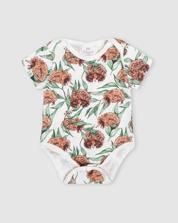 Seamless Repeat pattern of Echidna on a baby onesie