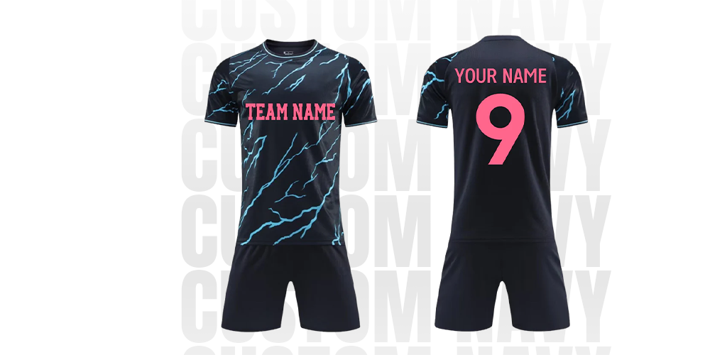 Custom Navy Soccer Team Uniform