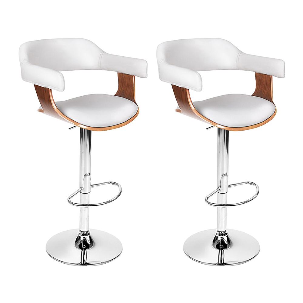 Set Of 2 Wooden Bar Stools Selina Kitchen Swivel Bar Stool Chairs Pu L