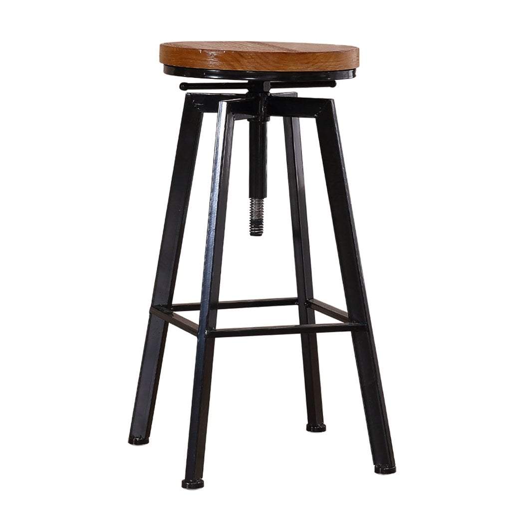 Levede Industrial Bar Stools Kitchen Stool Wooden Barstools Swivel Cha