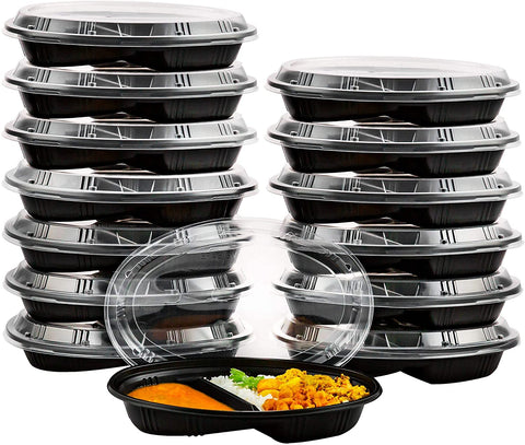 1pc Clear Double Compartment Food Container With Thickened Seal