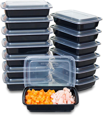 Prep & Savour Davit 6 x 7 Clear Plastic 4 Compartment Bento