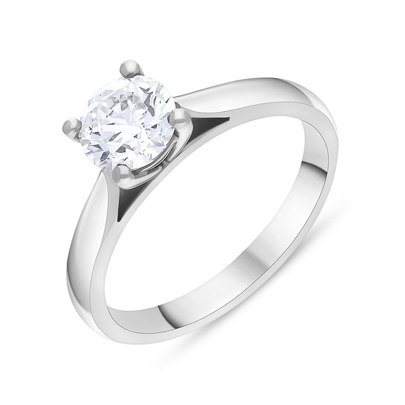 Platinum 1.00ct Diamond Round Brilliant Cut Solitaire Ring