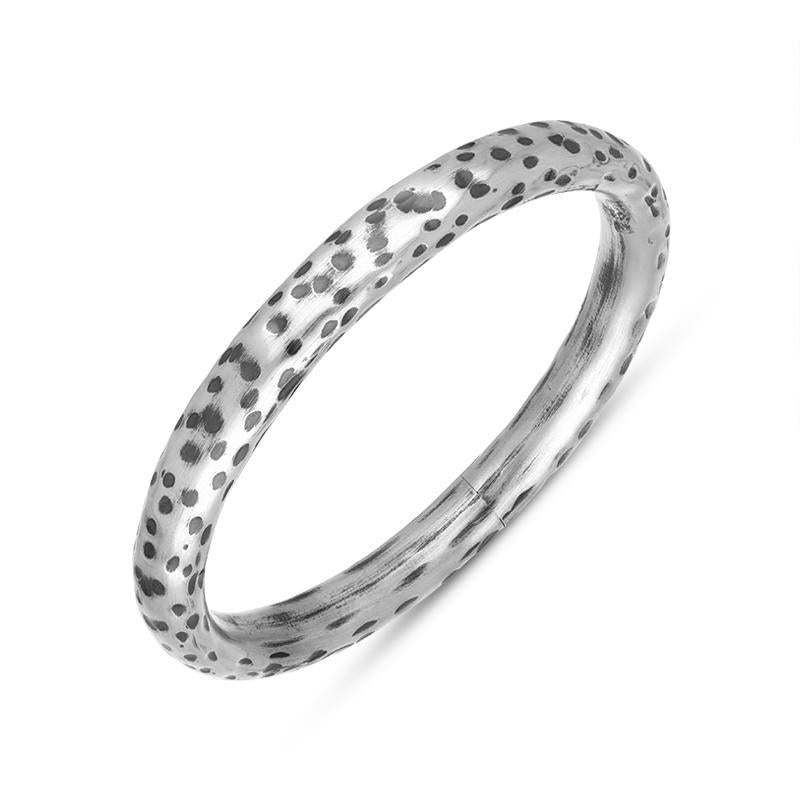 Sterling Silver Large  Textured Hollow Bangle