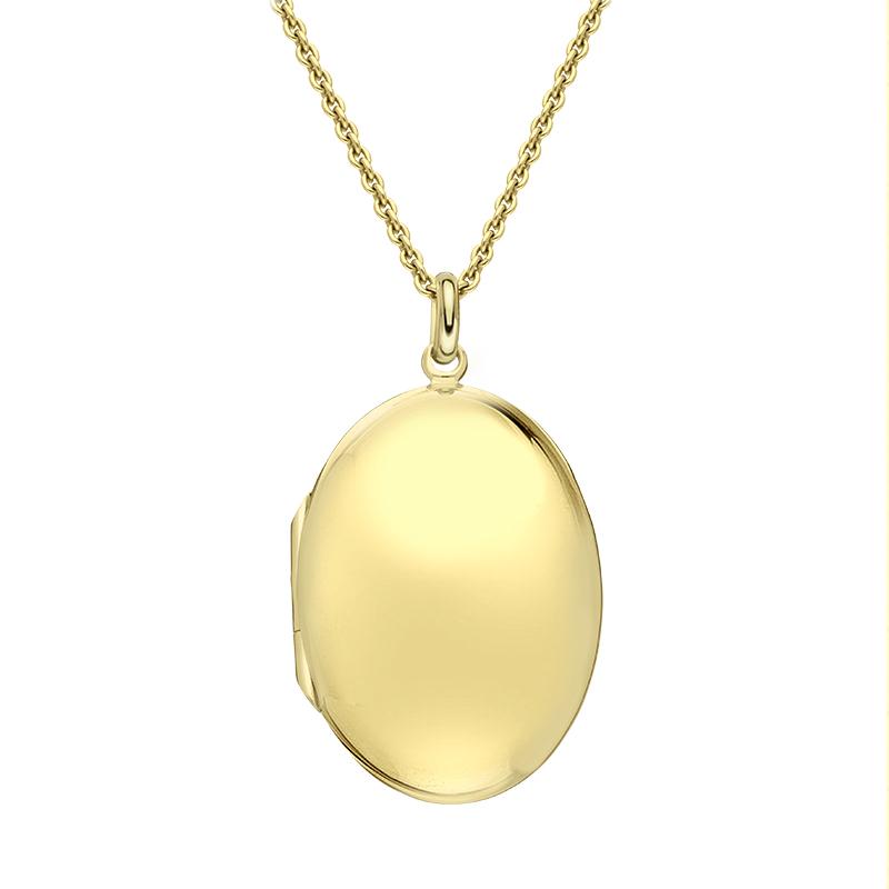 Yellow Gold Plated Sterling Silver Large Oval Keepsake Locket
