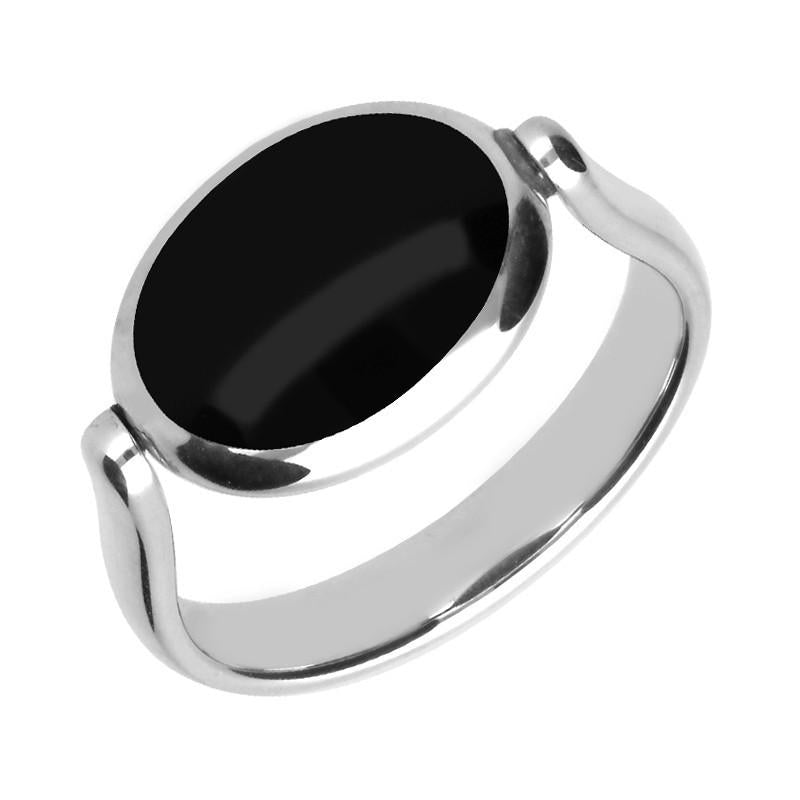 Sterling Silver Whitby Jet Blue John Double Sided Flip Ring