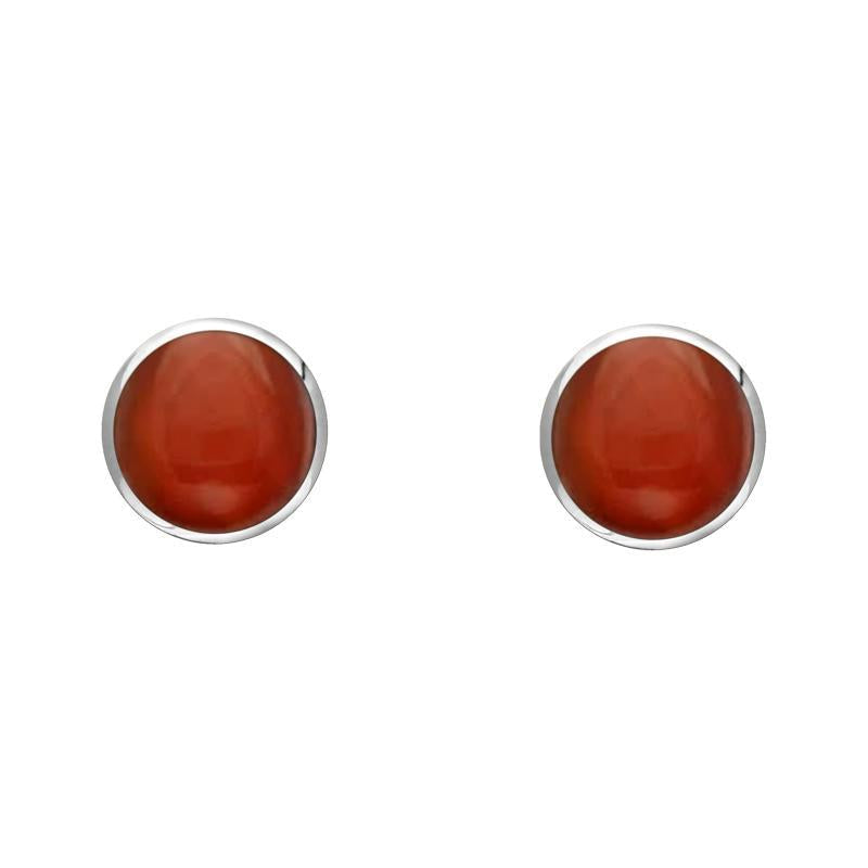 Sterling Silver Carnelian 4mm Classic Small Round Stud Earrings