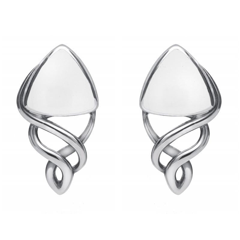 Sterling Silver Bauxite Curve Triangle Celtic Stud Earrings