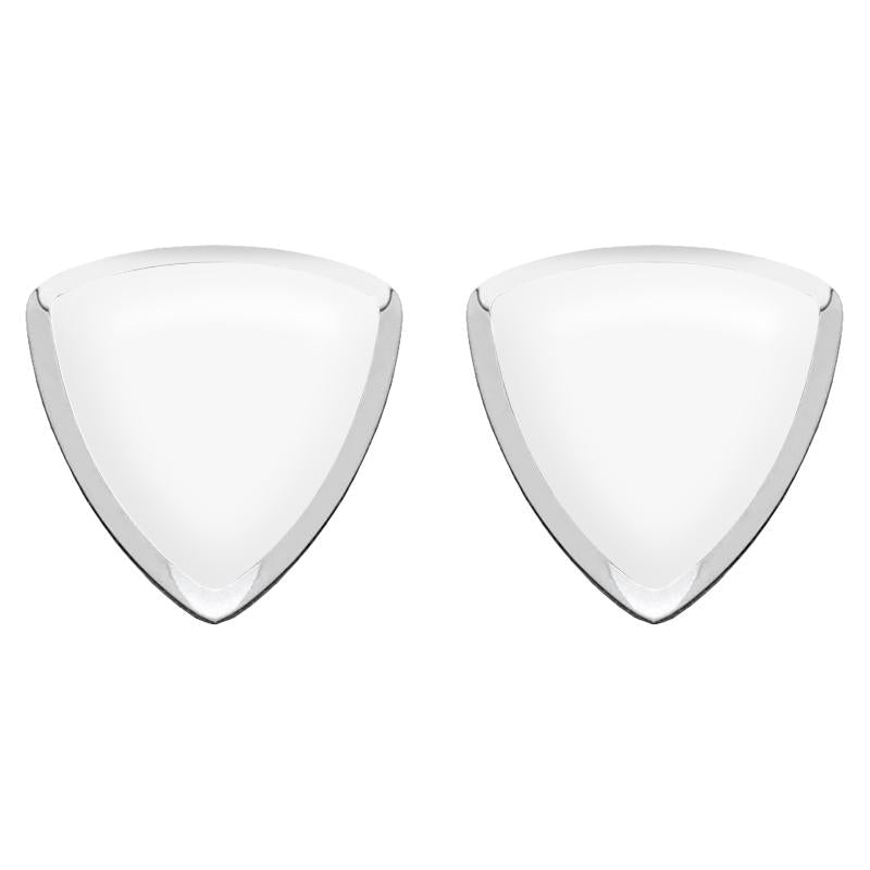 Sterling Silver Bauxite Curved Triangle Stud Earrings