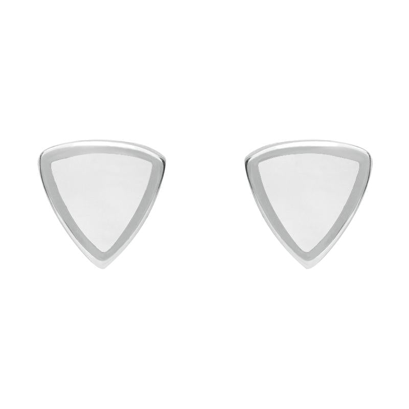 Sterling Silver Bauxite Small Curved Triangle Stud Earrings